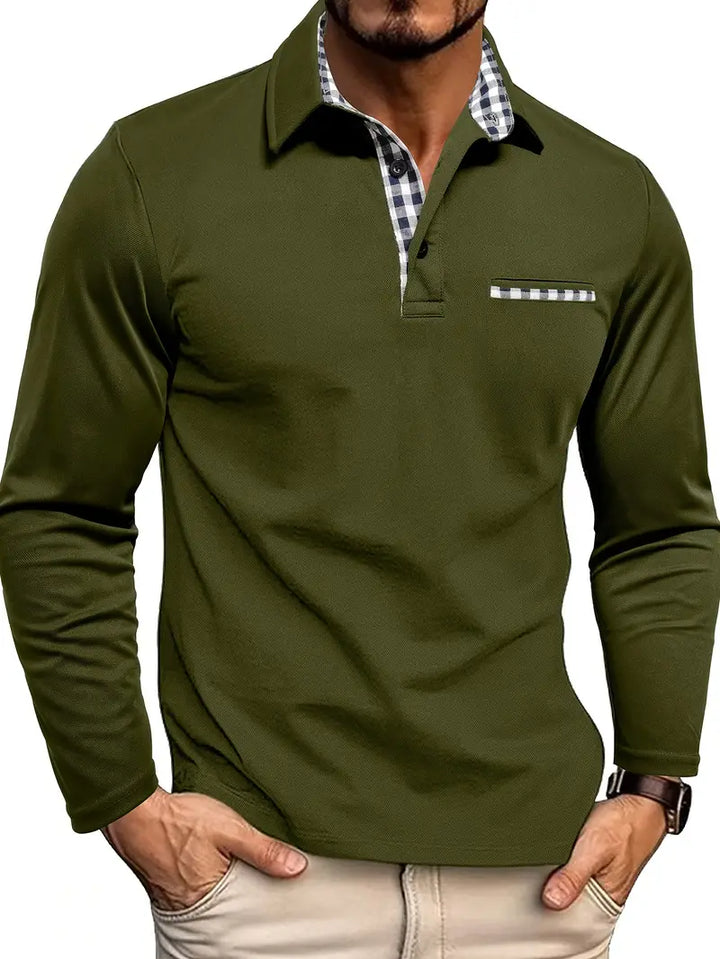 Herren Winter Langarm Polo-Shirt