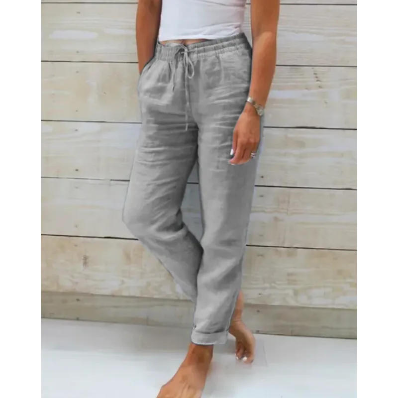 Stilvolle hose für Damen – Leinenhose locker Freizeithose Sommerhose leicht