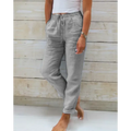 Stilvolle hose für Damen – Leinenhose locker Freizeithose Sommerhose leicht
