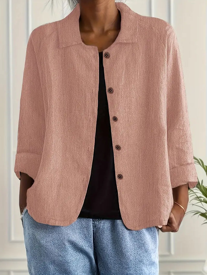 Damen Casual Leichte Jacke Mit Knopfleiste