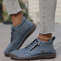 Damen Bequeme Schnürschuhe mit Reißverschluss