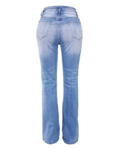 Bootcut-Jeans mit hoher Taille