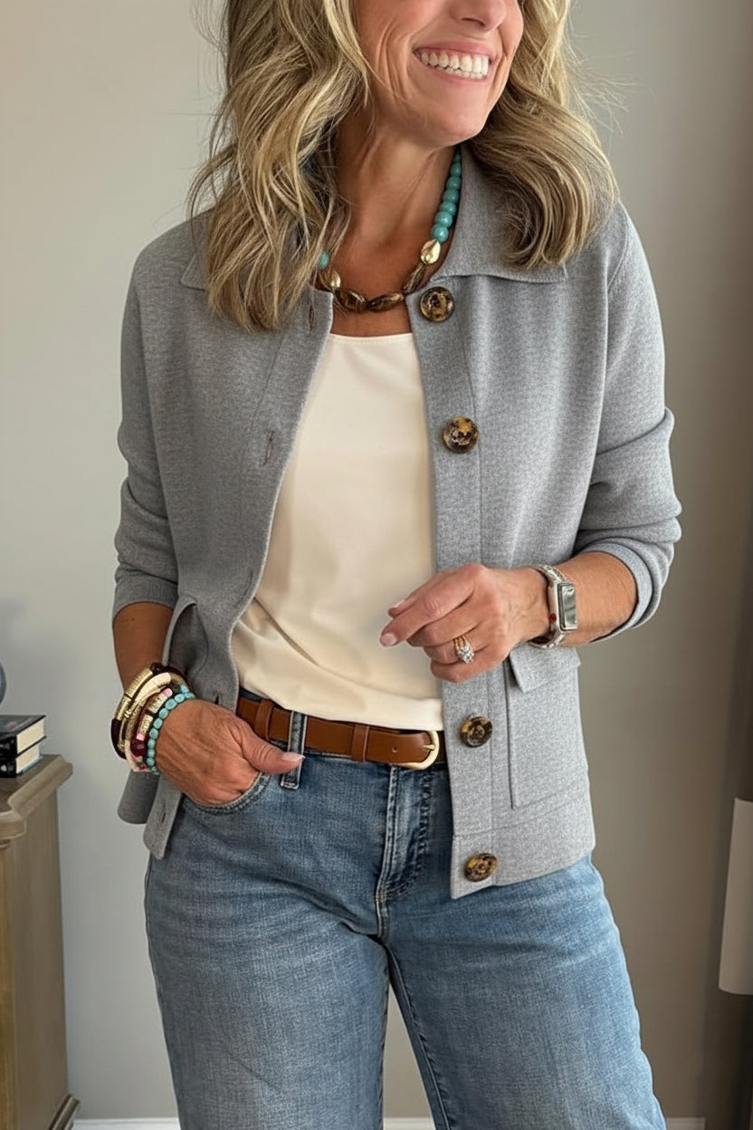 Legeres Sakko mit Revers und Tasche