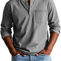 Herren Lässiges Langarm-Henleyshirt
