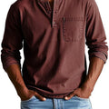 Herren Lässiges Langarm-Henleyshirt