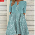 Blumen Zweiteiliges Midi-Kleid