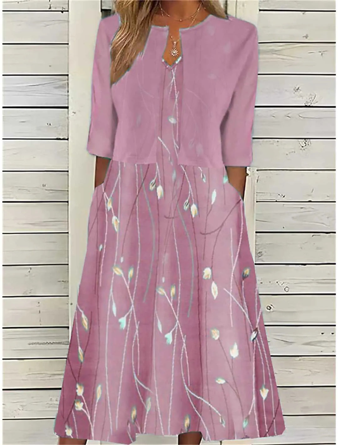 Blumen Zweiteiliges Midi-Kleid