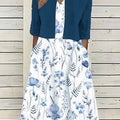 Blumen Zweiteiliges Midi-Kleid