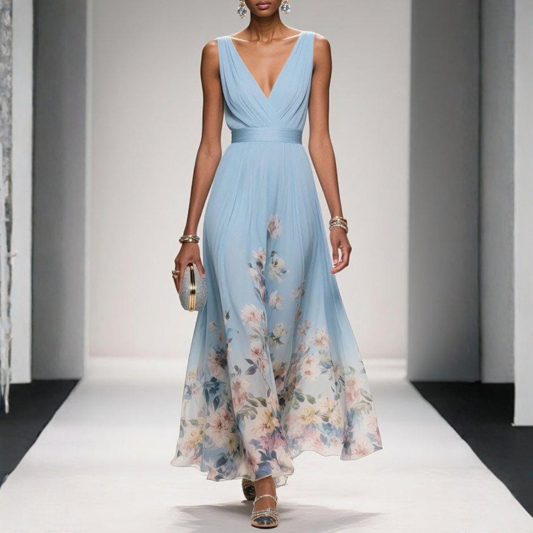 Damen Florales Maxi Kleid Für Hochzeitsgäste