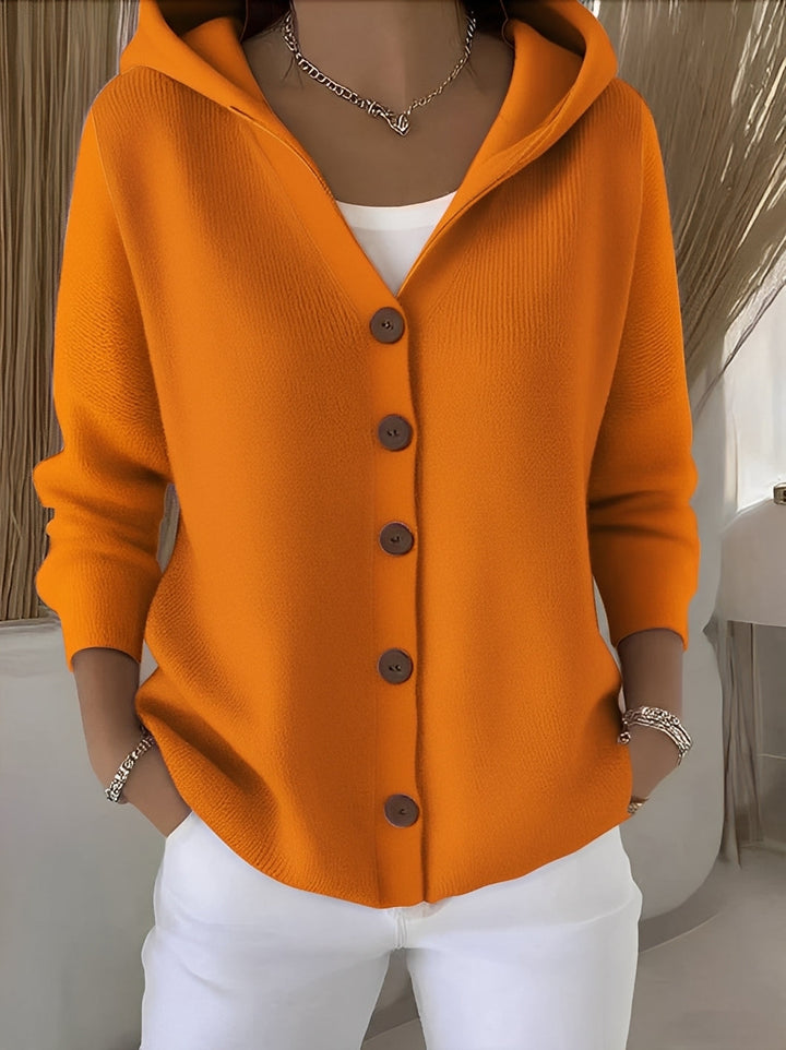 Gemütliche Langarmjacke mit Kapuze für Damen