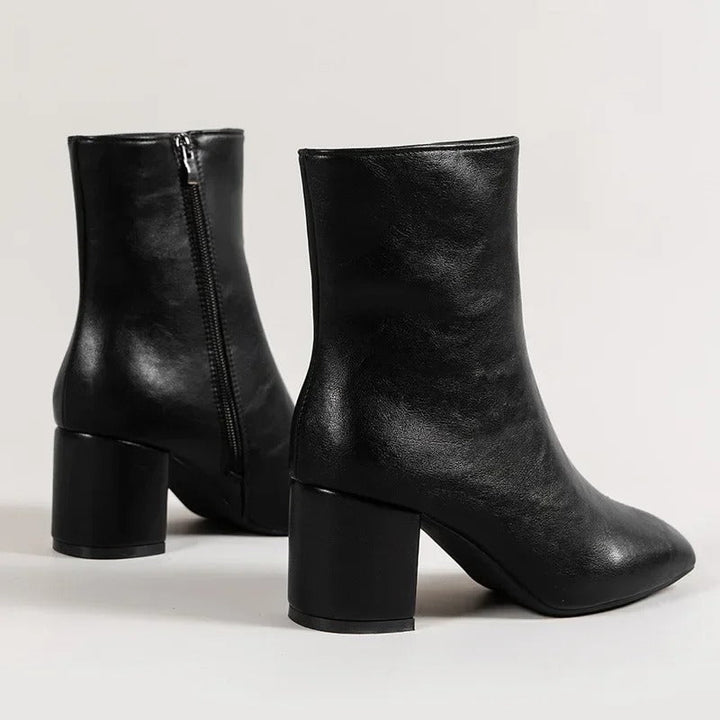Damen Stiefeletten | Elegant & Vielseitig — Kunstleder, spitzer Schuh, Blockabsatz
