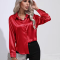 Satinbluse mit langen Ärmeln