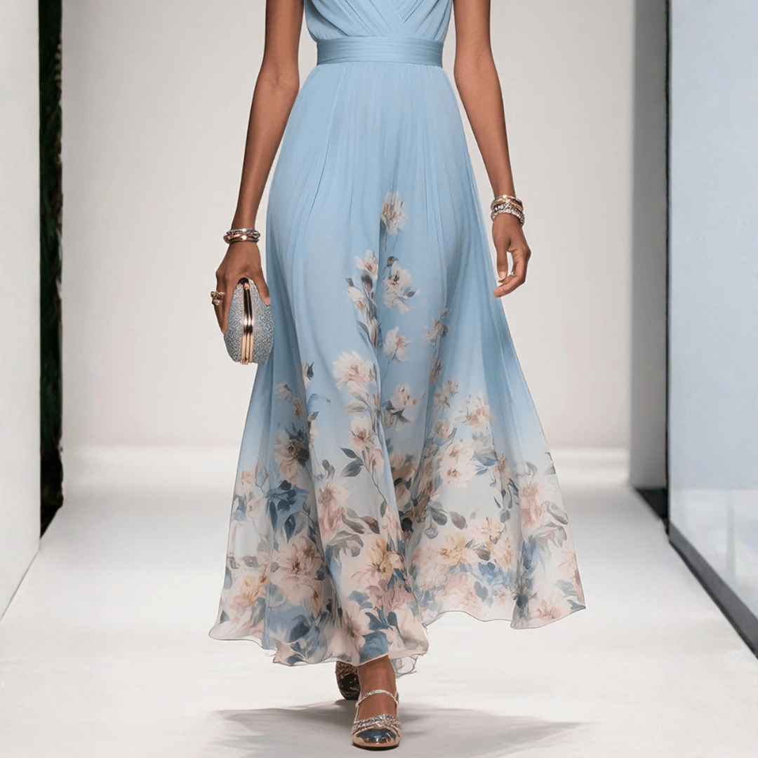 Damen Florales Maxi Kleid Für Hochzeitsgäste