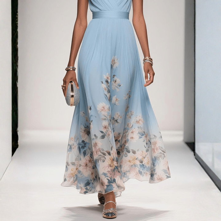 Damen Florales Maxi Kleid Für Hochzeitsgäste