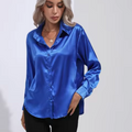 Satinbluse mit langen Ärmeln
