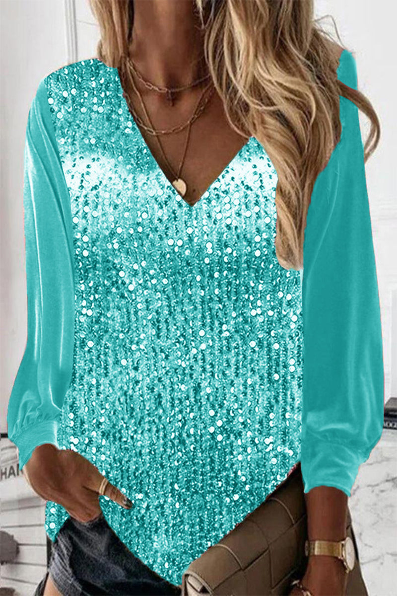 Schlichte Glitzerbluse