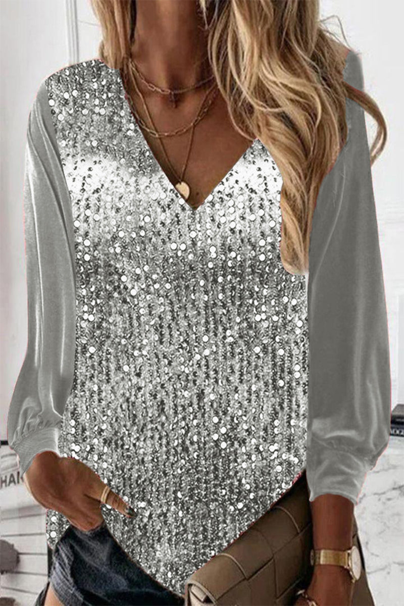 Schlichte Glitzerbluse