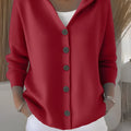 Gemütliche Langarmjacke mit Kapuze für Damen