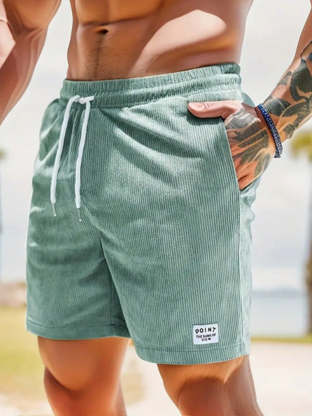Herren Sommer Lässige Shorts Mit Kordelzug