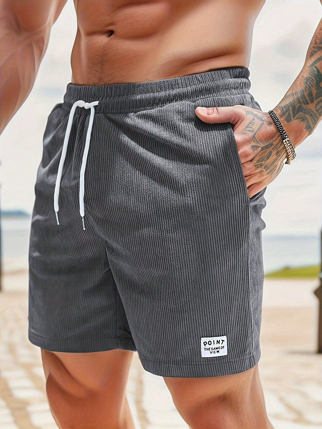 Herren Sommer Lässige Shorts Mit Kordelzug