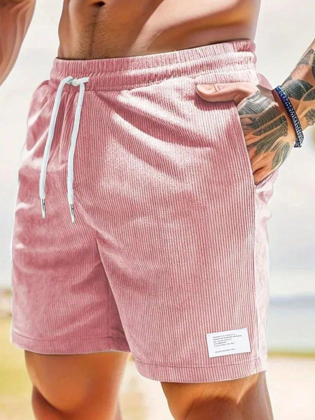 Herren Sommer Lässige Shorts Mit Kordelzug