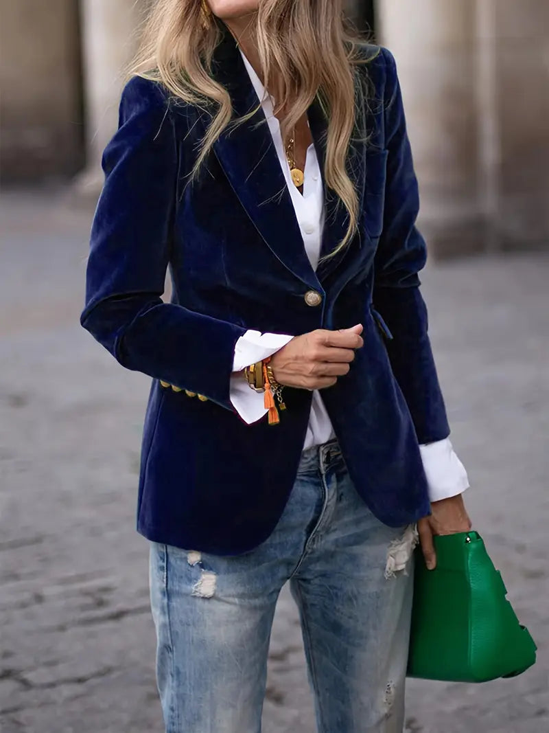 Damen Klassischer Blazer mit Ein-Knopf-Verschluss