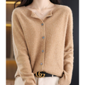 Damen O-Ausschnitt Strickjacke Pullover