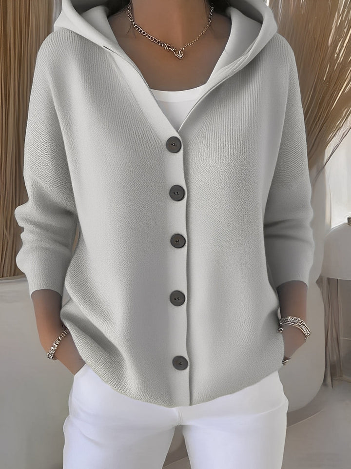 Gemütliche Langarmjacke mit Kapuze für Damen