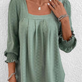 Baumwollbluse Mit Eckigem Ausschnitt
