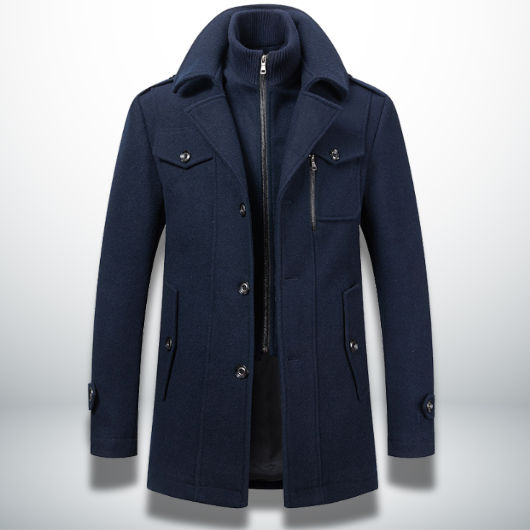 Herren Smart-Casual Mantel mit Knopfverschluss