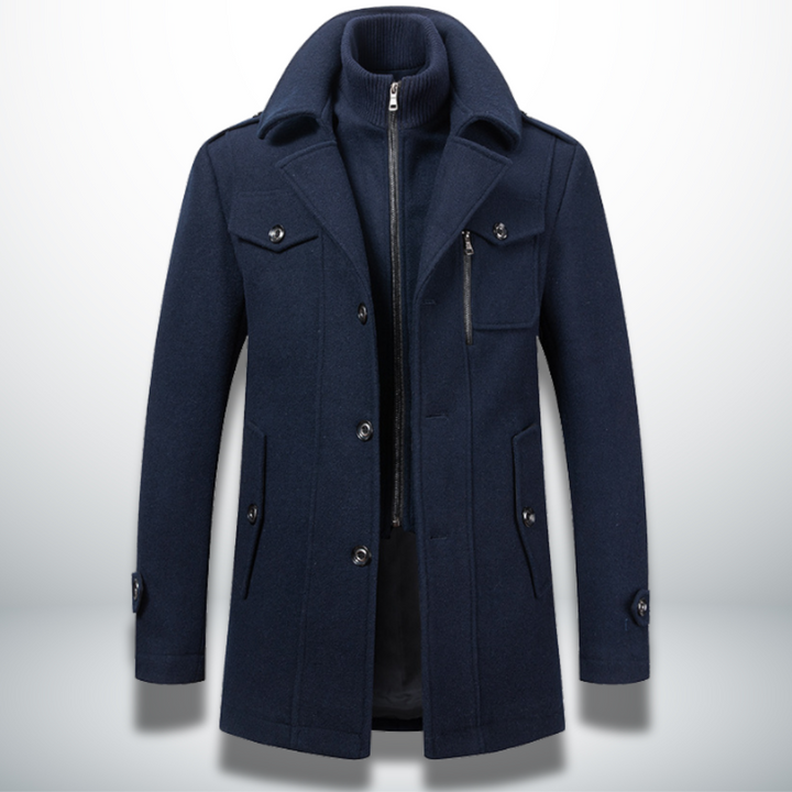 Herren Smart-Casual Mantel mit Knopfverschluss