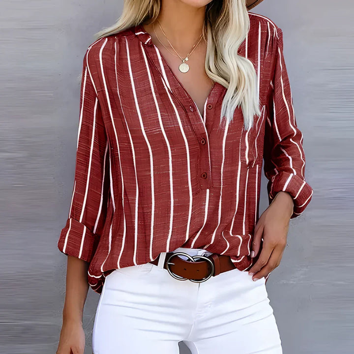 Trendige Gestreifte Bluse Für Frauen