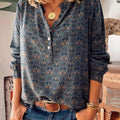 Bluse mit langen Ärmeln und Vintage-Print