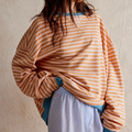 Oversized Gestreiftes Damen Sweatshirt