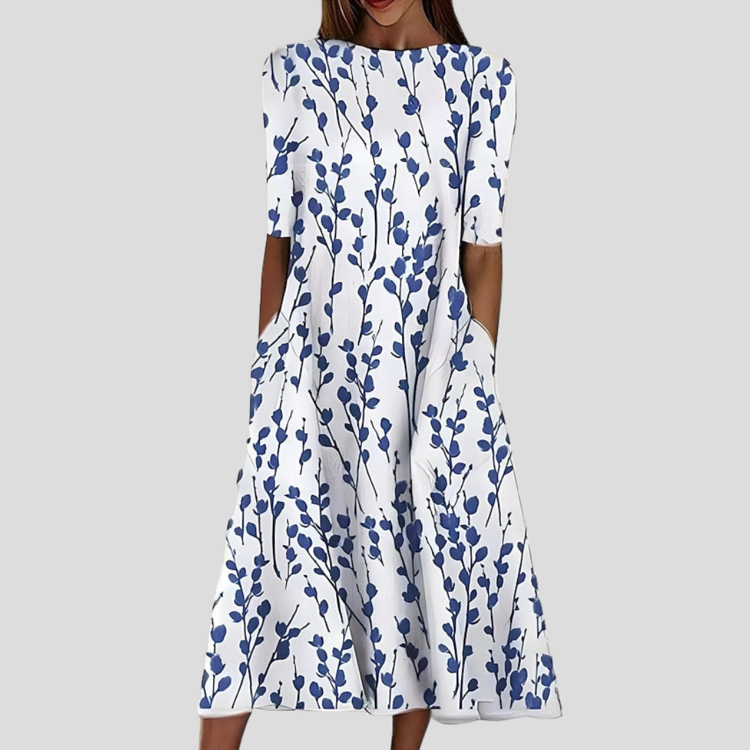 Küstenblumen Midi Kleid