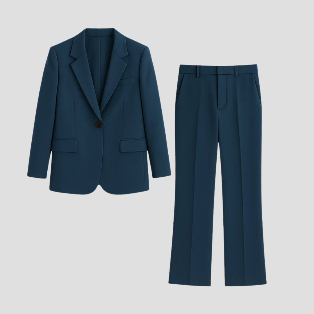 Damen Maßgeschneidertes Anzug-Set mit langem Blazer und Hose
