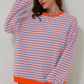 Oversized Gestreiftes Damen Sweatshirt