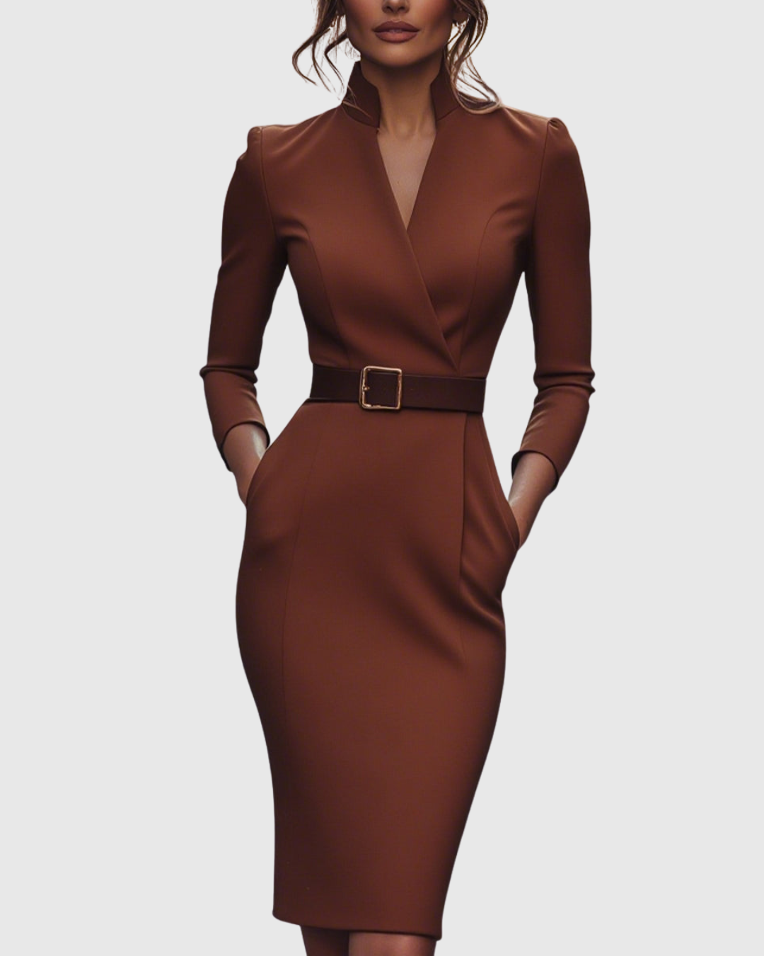Raffiniertes Midi-Kleid