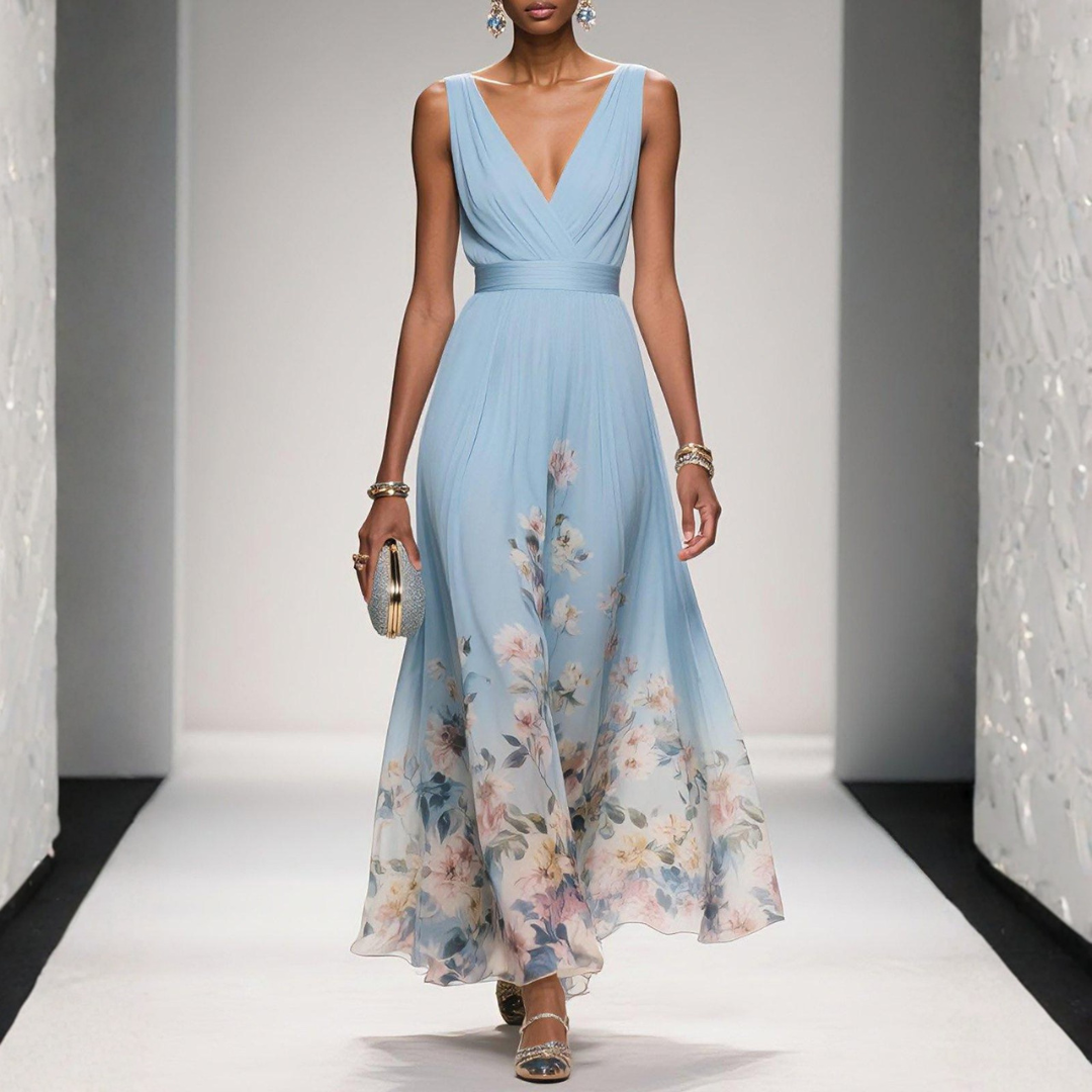 Damen Florales Maxi Kleid Für Hochzeitsgäste