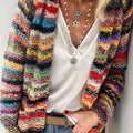 Bunt gestreiftes Strickjacke für Damen