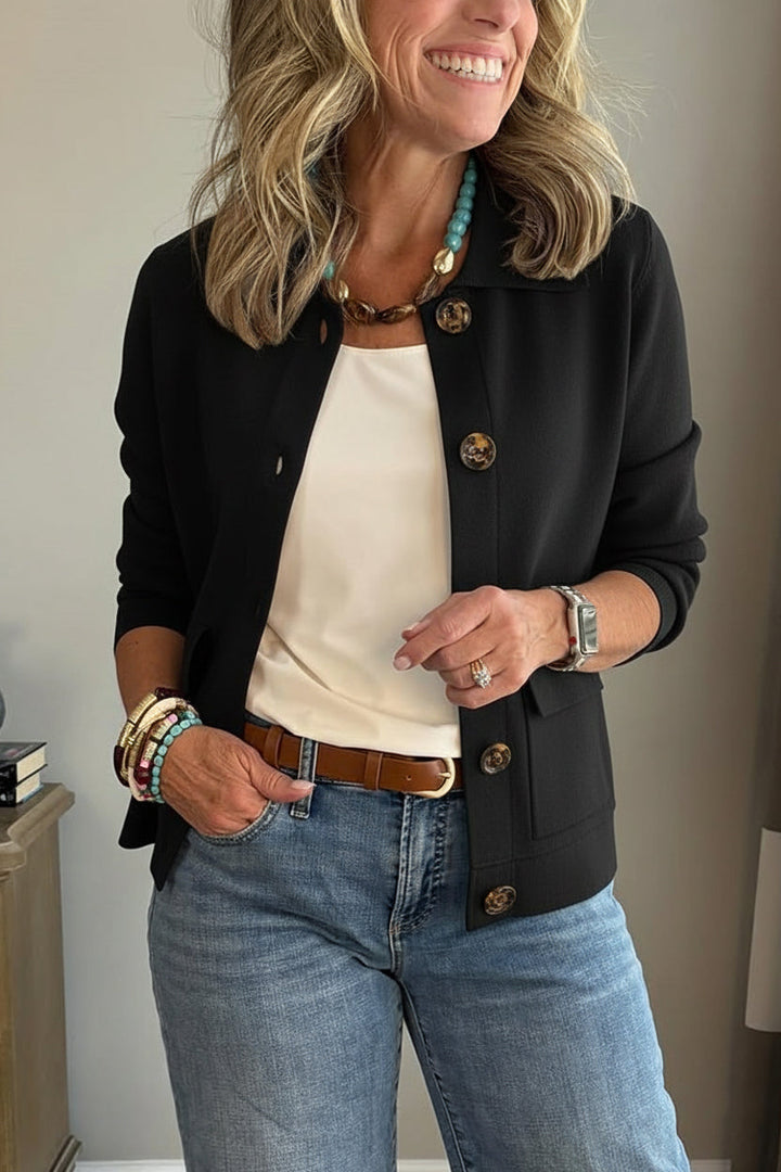 Legeres Sakko mit Revers und Tasche