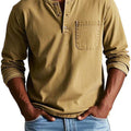 Herren Lässiges Langarm-Henleyshirt