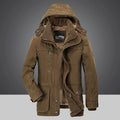 Winterjacke für Männer mit Kapuze, Plüschfutter und Reißverschlusstaschen