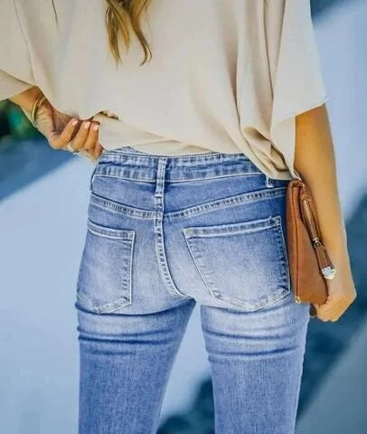 Bootcut-Jeans mit hoher Taille