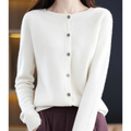 Damen O-Ausschnitt Strickjacke Pullover