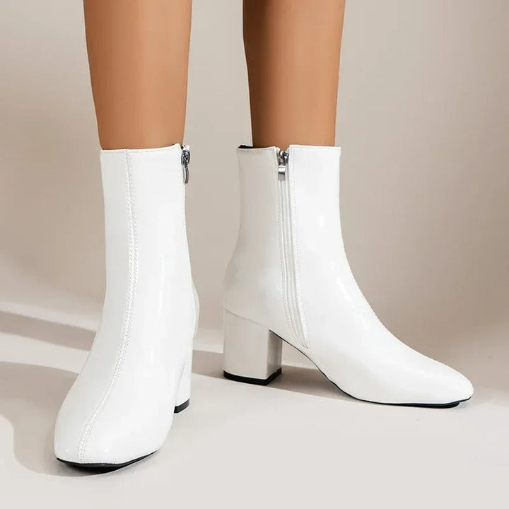 Damen Stiefeletten | Elegant & Vielseitig — Kunstleder, spitzer Schuh, Blockabsatz