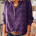 Bluse mit langen Ärmeln und Vintage-Print