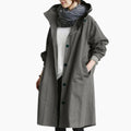 Damen langer Streetcoat mit Knopfleiste