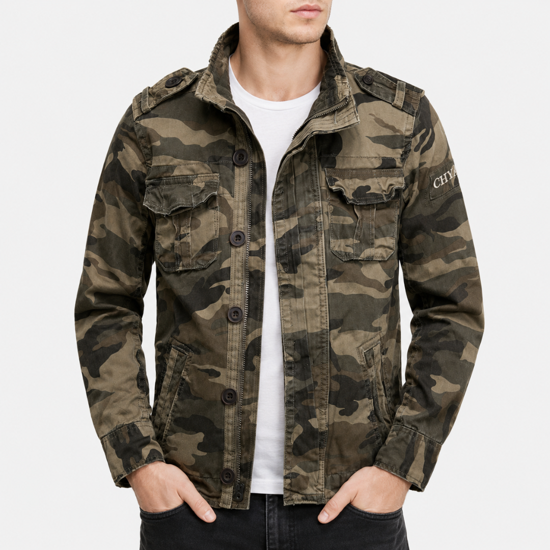 Cargo Jeansjacke mit Mehrfach-Taschen & Robustem Design