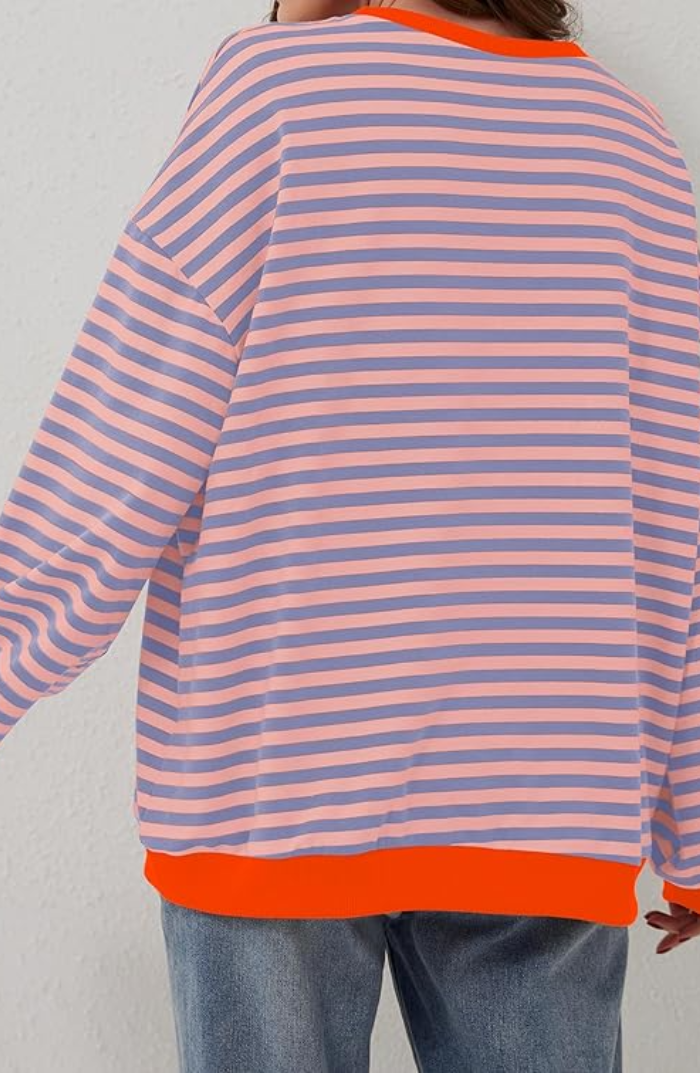 Oversized Gestreiftes Damen Sweatshirt